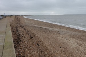 Hard G2 flexible concrete matting exposed during a storm in 2015.