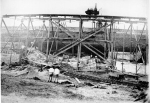 Overhead railways at Leather's yard in Potsmouth Dockyard