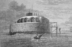 Spitbank Fort before the ironwork was added