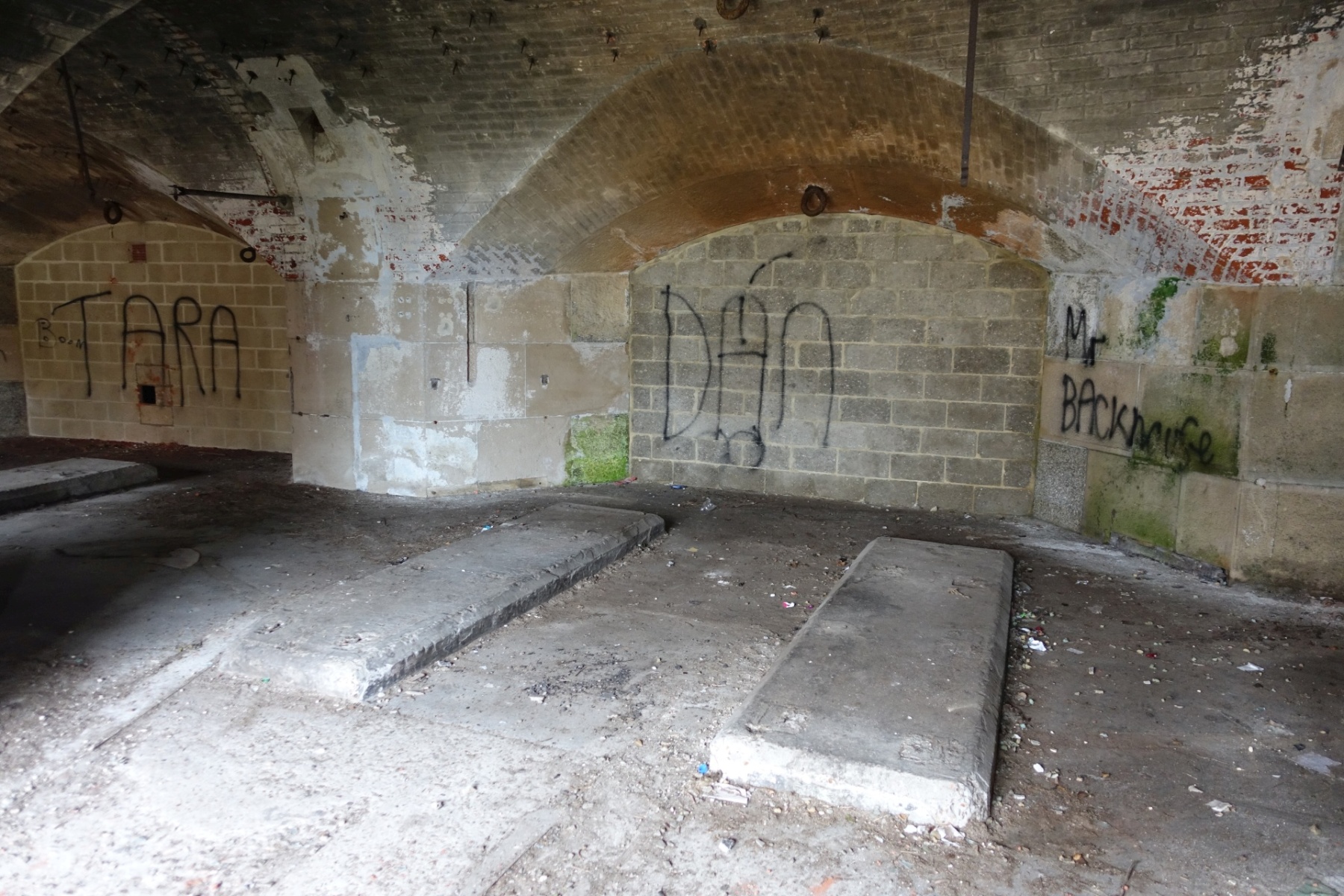 Concrete pad for a Crossley Generator inside Fort Gilkicker