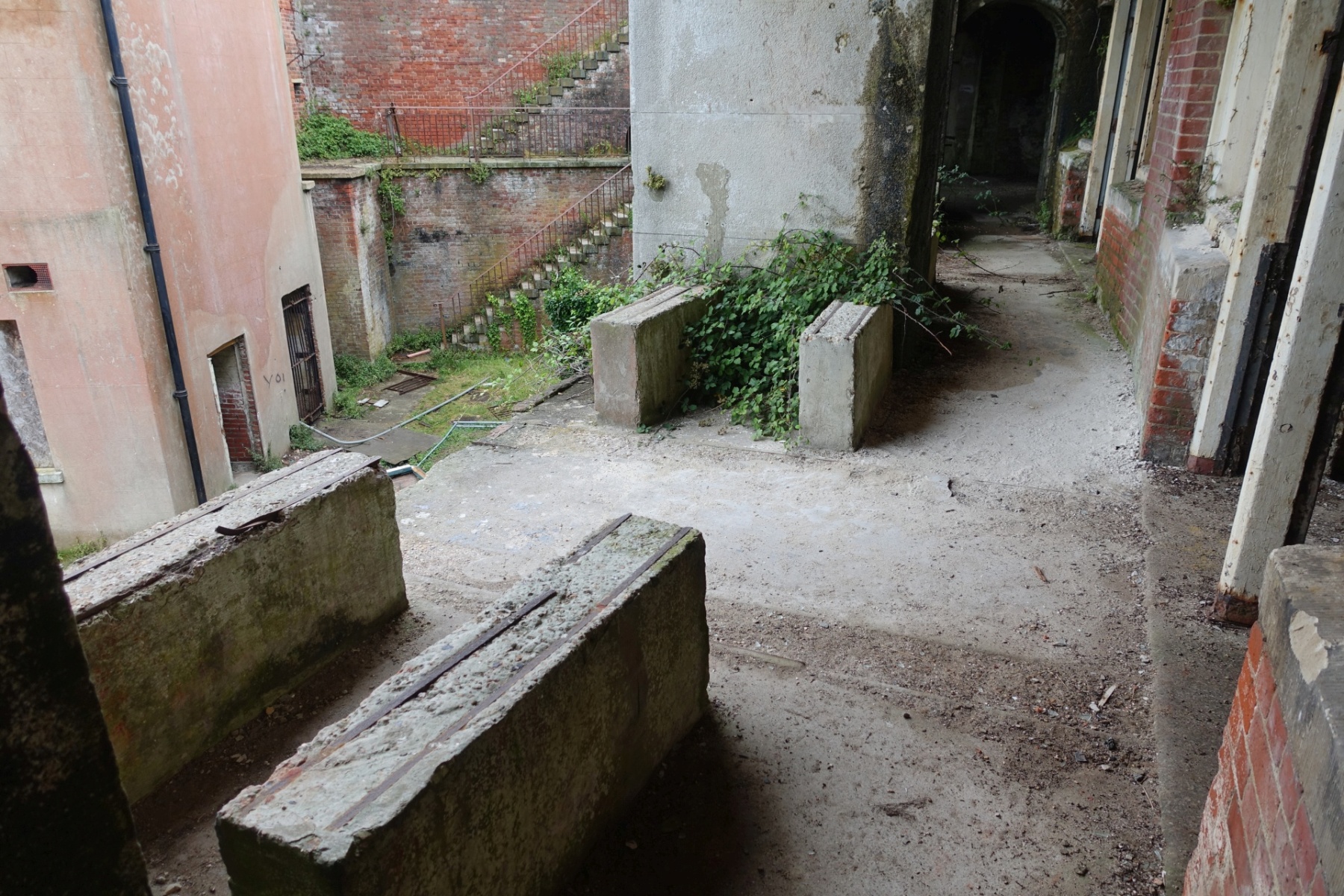 Concrete pad for a Crossley generator inside Fort Gilkicker