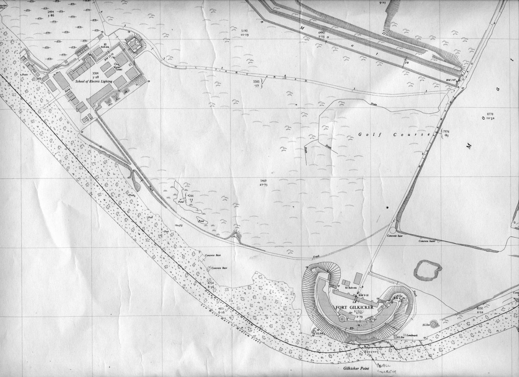 Map showing the searchlight bases.