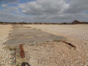 Concrete plinths at Browndown, Stokes Bay Gosport