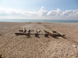 Concrete plinths at Browndown, Stokes Bay Gosport